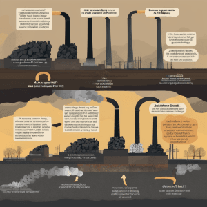 تأثیرات زیست‌محیطی زغال فشرده شامل آلودگی هوا، تغییرات اقلیمی و تخریب اکوسیستم