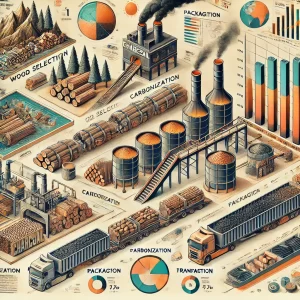 فرآیند تولید و صادرات زغال چوب از مرحله انتخاب چوب تا صادرات به بازارهای جهانی